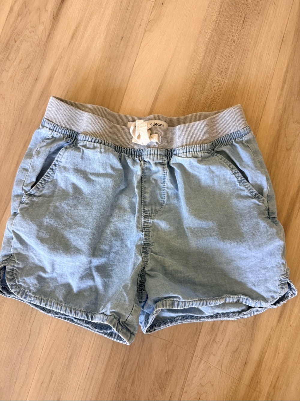 Calvin Klein Kids Light Blue Denim-Style Pull On Shorts